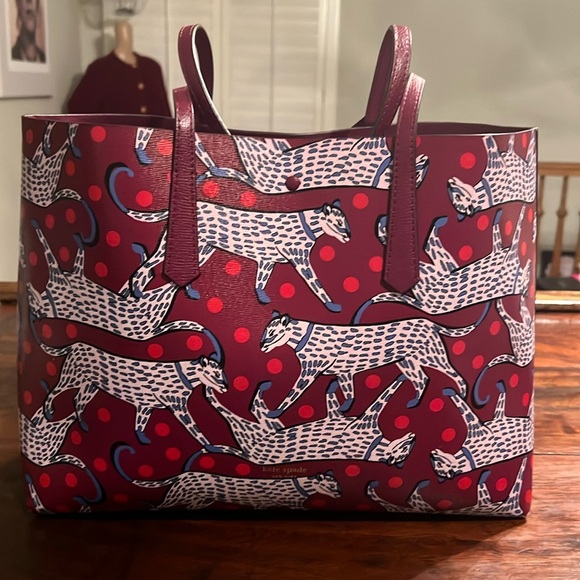 KATE SPADE Molly Panther Tote Radicchio Color